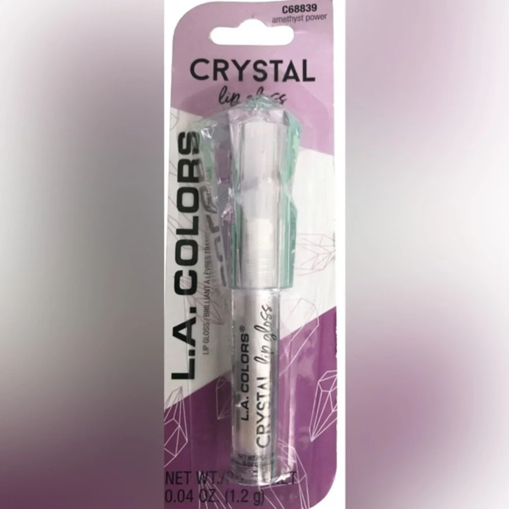 2pack crystal lipgloss in‎ amethyst power and pink aura new
